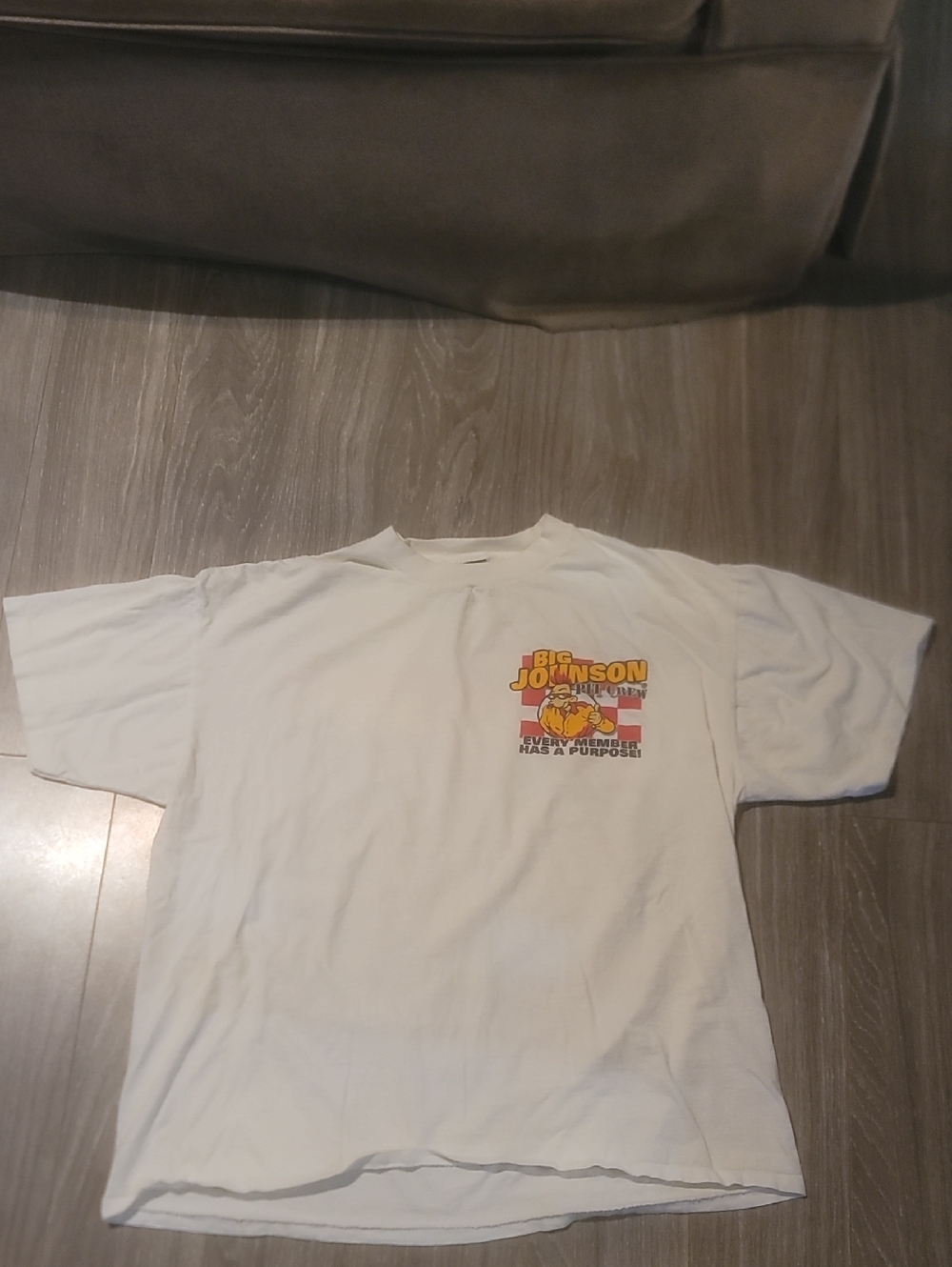 Big Johnson Graphic Tee in White with Yellow/Red Print